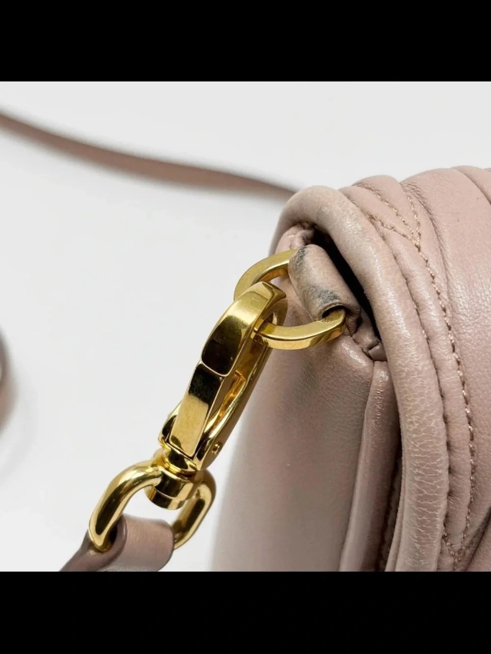 Miu Miu Quilted Matelassé Leather Crossbody in Taupe